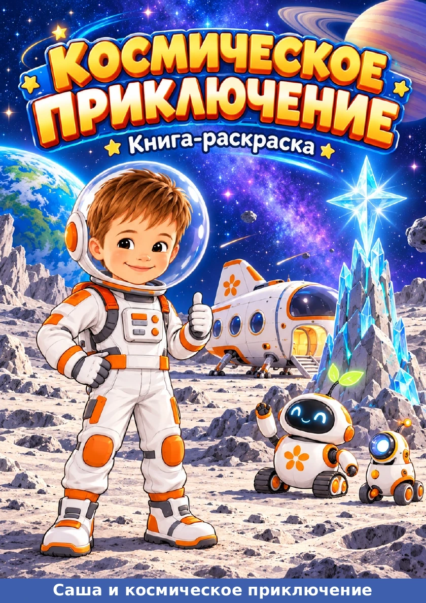 Обложка раскраски «Космическое приключение»